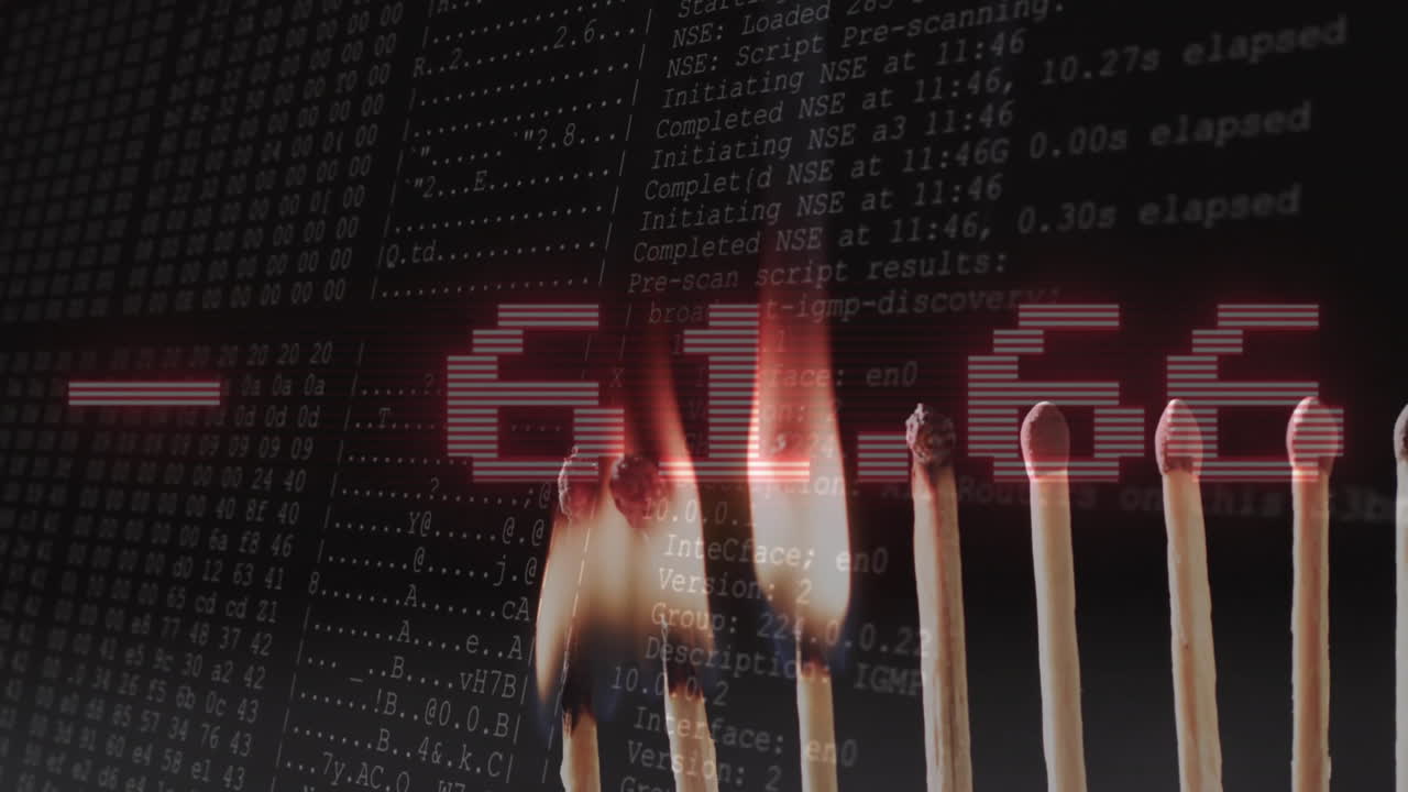 animación del procesamiento de datos financieros a través de coincidencias encendidas