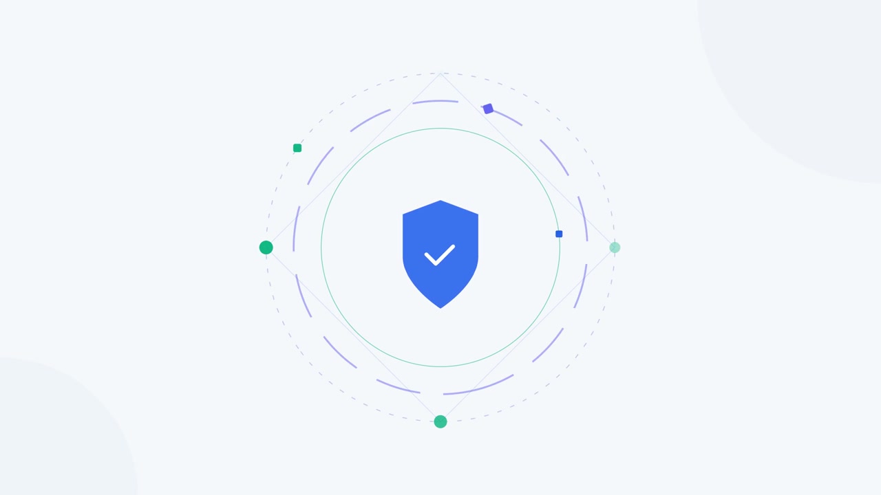 Animated Shield Icon with Checkmark Symbol for Cybersecurity Concept