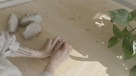 una cerámica que trabaja con arcilla