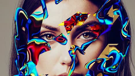 retrato de collage abstracto de una mujer