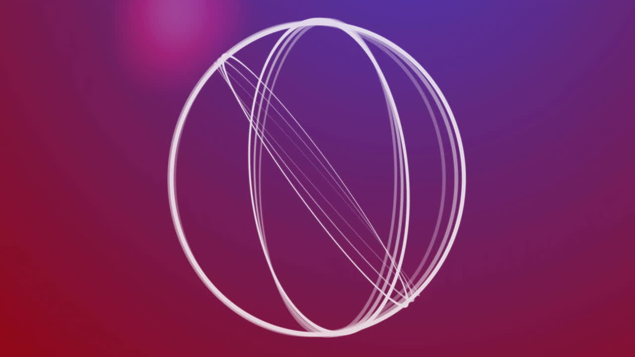 Animation of white circles over purple and red shapes