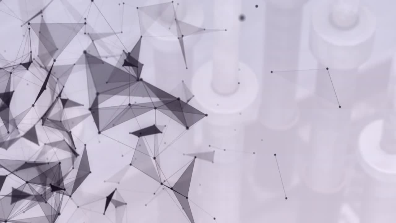 Animation of black shapes moving over test tubes