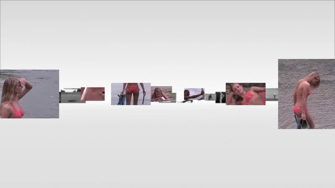 bucle sin costuras de la mujer en la playa