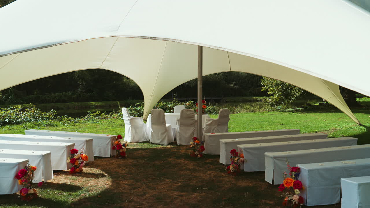 Picturesque shot of Schloss Raesfeld castle surrounded by trees, gardens, and open landscapes under a clear sunny sky