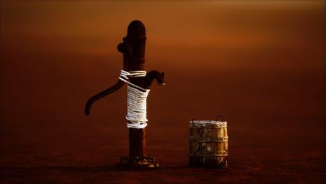 old rusted metal well in desert