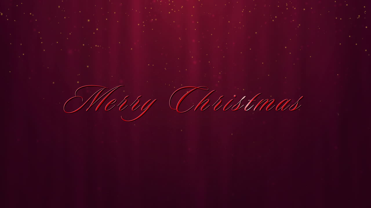 animación del texto de feliz navidad sobre fondo rojo