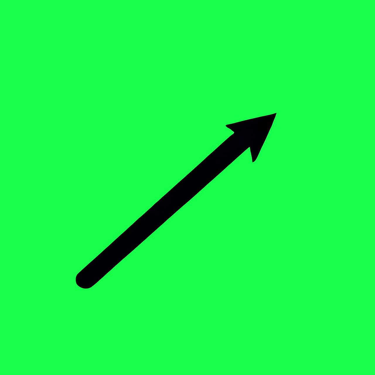 Black arrow animation, transparent 4K video, green screen
