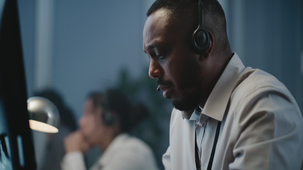 Man Working in a Call Center