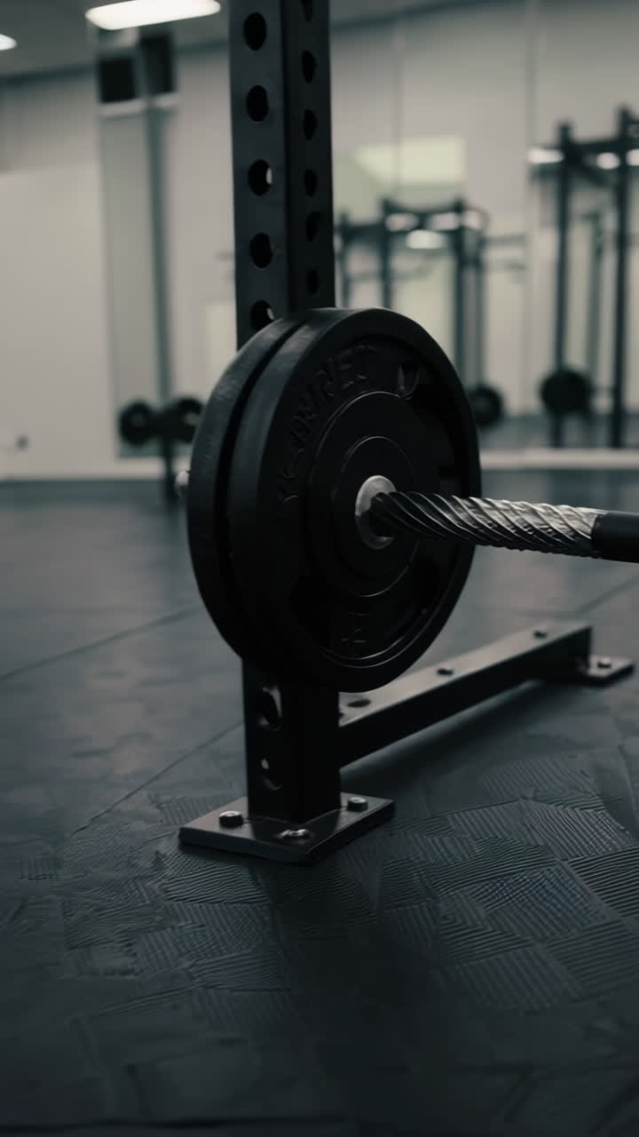 Empty Gym Weightlifting Equipment