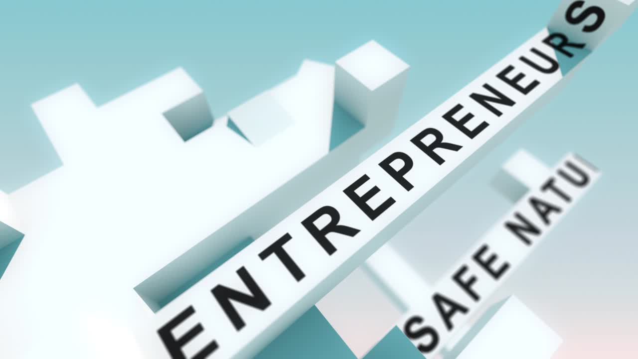 Entrepreneurship words animated with cubes