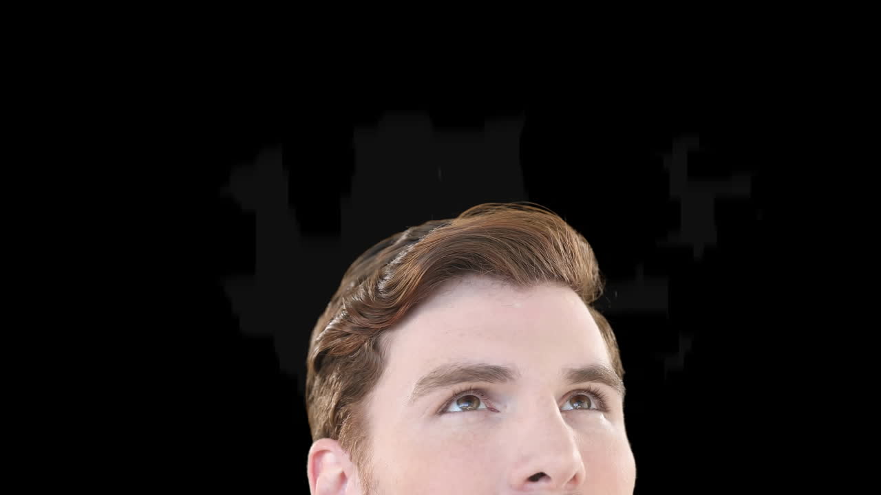 검은 배경 에 사람 의 눈 을 올려다보고 주위를 둘러보는 것