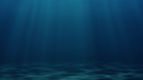 bright blue under water with light rays from top. 3d animation