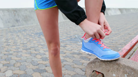 pretty young determined woman running