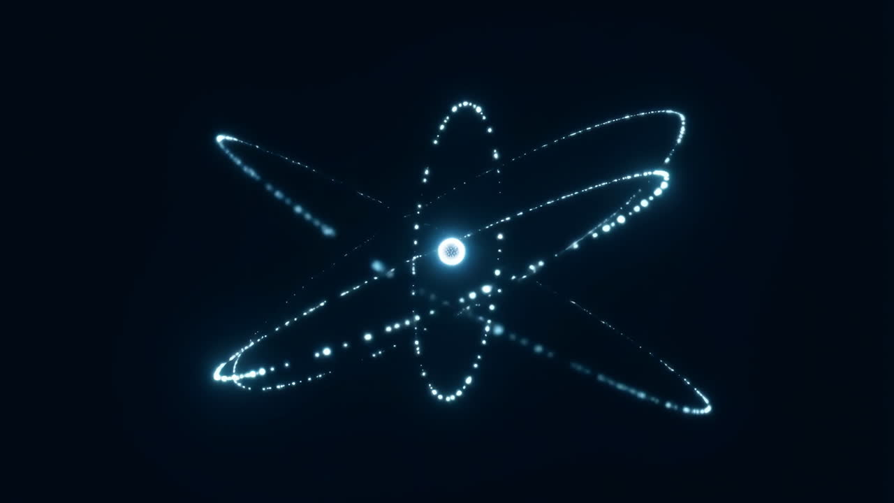 Glowing Atomic Structure with Orbiting Electrons