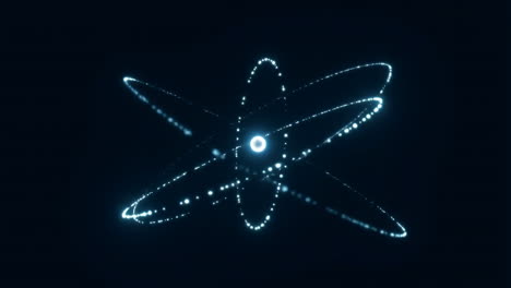 glowing atomic structure with orbiting electrons