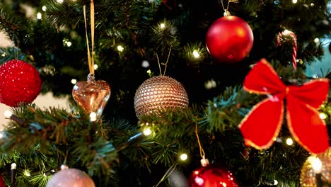 close up of a decorated christmas tree