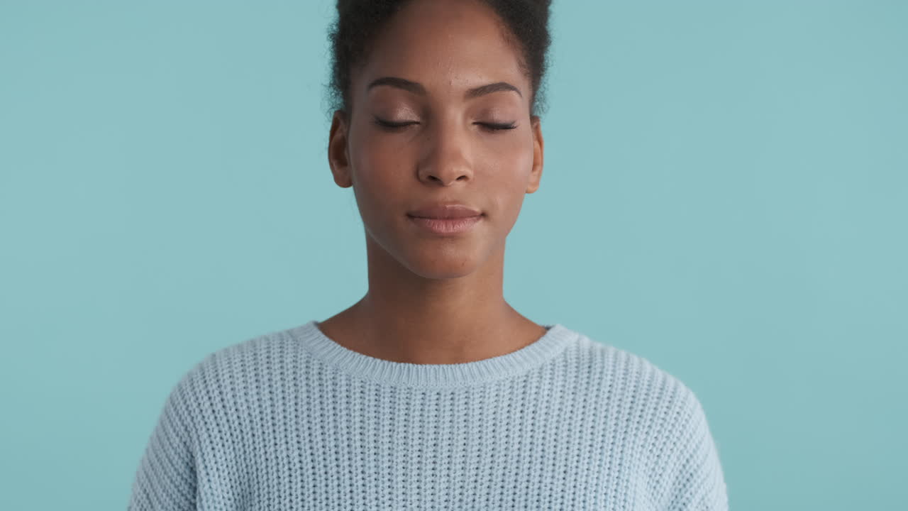 Serious woman posing