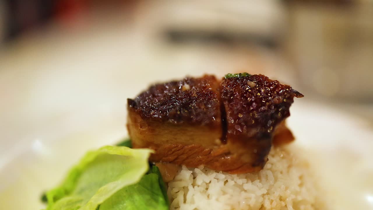 Delicious Dong Po pork served with rice