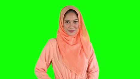 beautiful female muslim model posing in studio