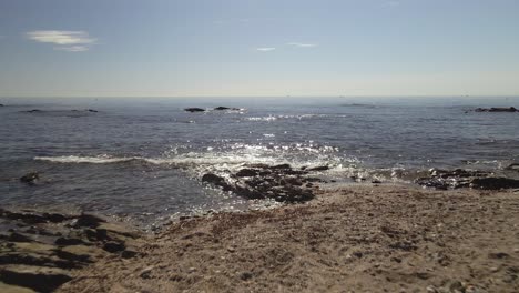 Beach-view-moving-forward-into-the-sea