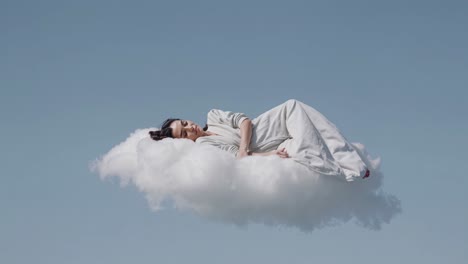 woman sleeping on a cloud