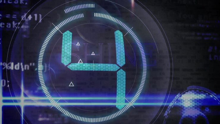 Animation of data processing over countdown