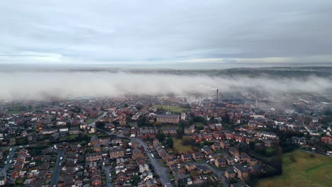 escena aérea urbana de invierno