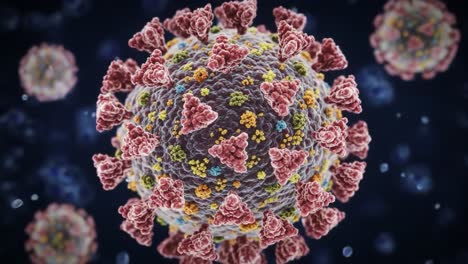 detailed visualization of viral structures highlighting morphology and surface characteristics of pathogen particles in a microscopic perspective