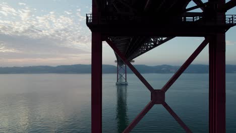 The-steel-structure-of-the-Lisbon-suspension-bridge-in-Portugal