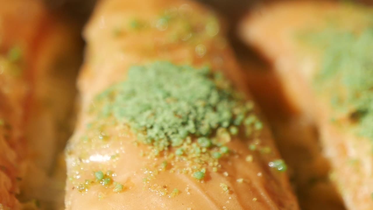 바클라바의 클로즈업