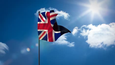 la bandera de la unión ondeando contra el cielo