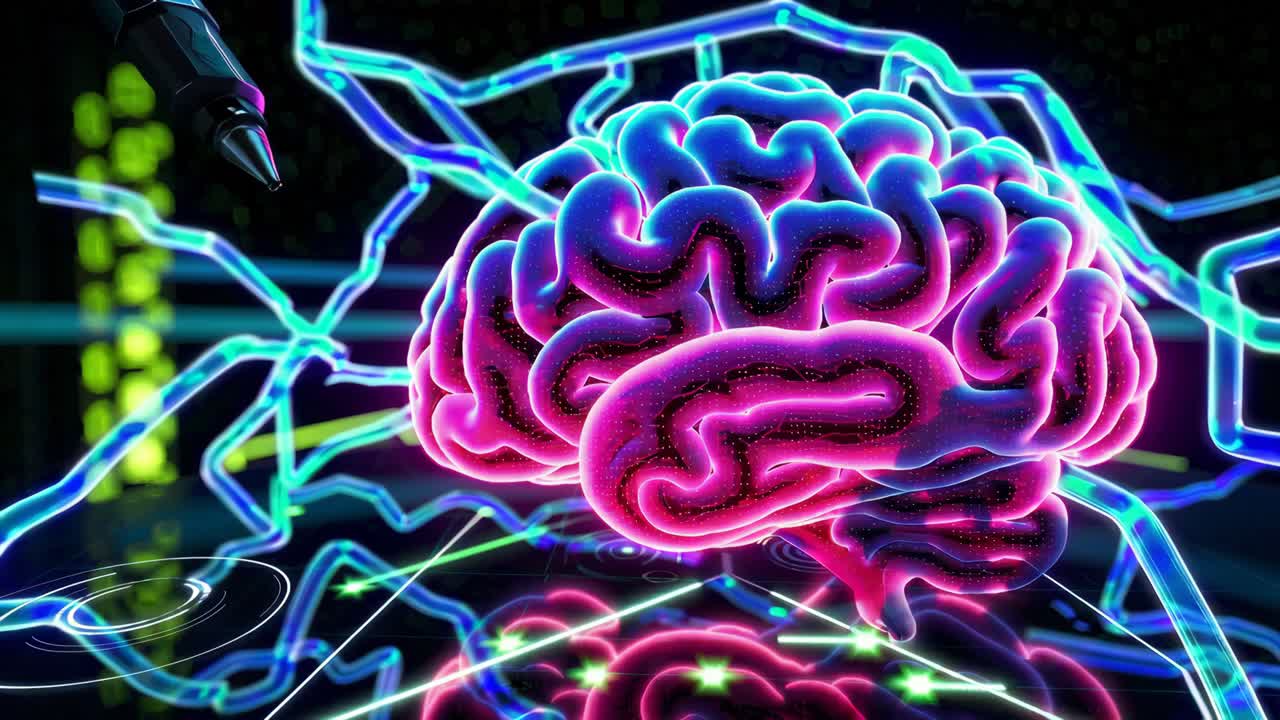 cerebro digital con interfaz tecnológica