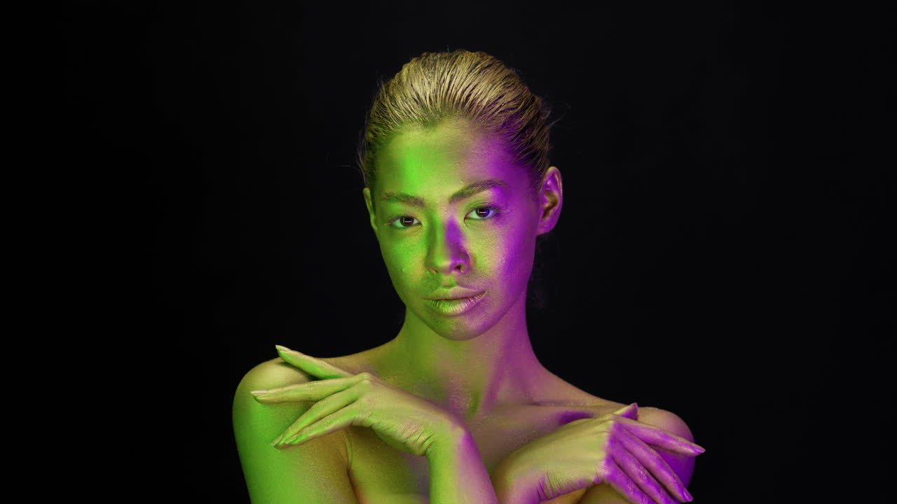 Woman with Glittery Body Paint