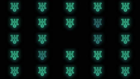 pulsing neon green japan icon pattern