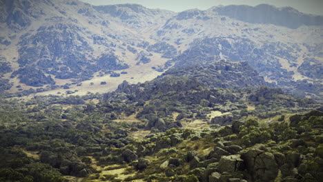 scenic landscape featuring rocky terrain and rugged mountains in daylight