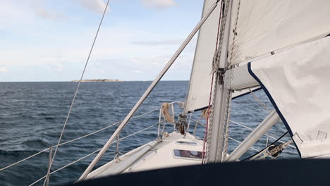 front sailing boat new caledonia nature