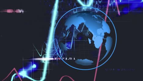 globe spinning with data processing