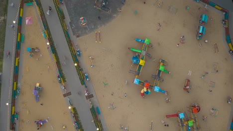 aerial view of a colorful children's playground