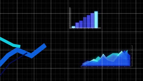 vídeo de la interfaz digital y el procesamiento de datos sobre un fondo oscuro
