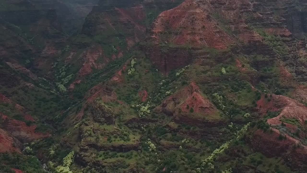 drone aéreo waimea canyon hawaii pan down