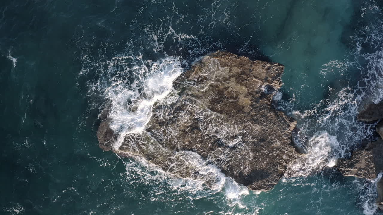 Waves crash on the rock, Mediterranean sea
