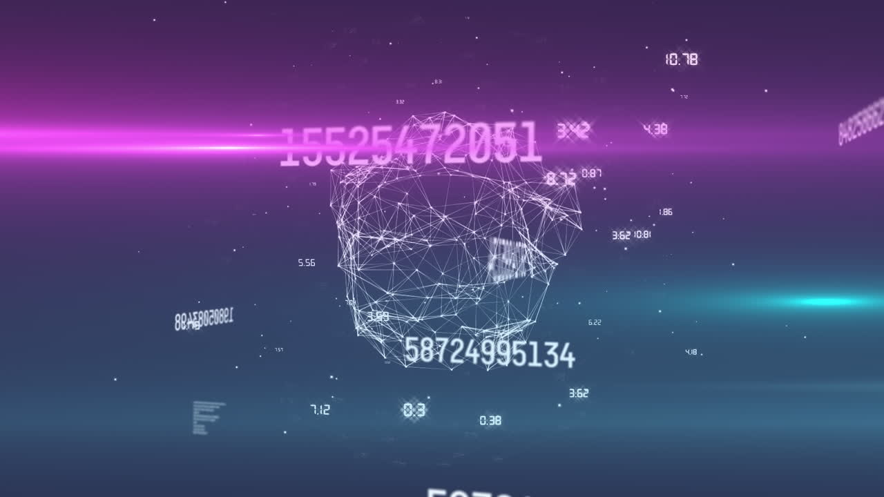 animación de números y procesamiento de datos en todo el mundo