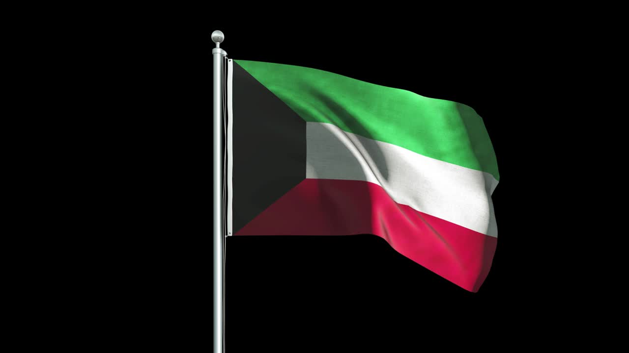 fondo de animación de la bandera de kuwait 4k