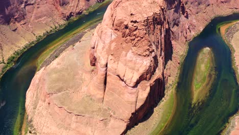 aerial drone footage of the horseshoe bend in page, arizona, ca