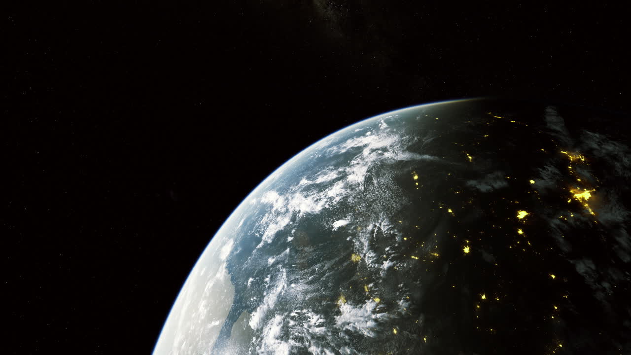 Captivating view of earth from space showcasing vibrant city lights at night