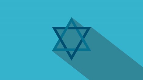 star of david flat design animation icon