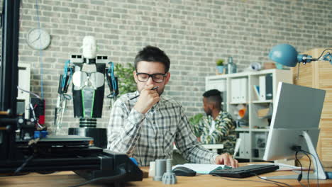 engineer working on a project in a modern technological workspace