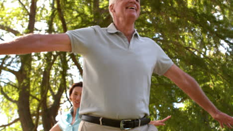 Happy-family-with-arms-outstretched-in-the-park-