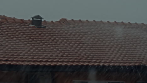 heavy rain on roof