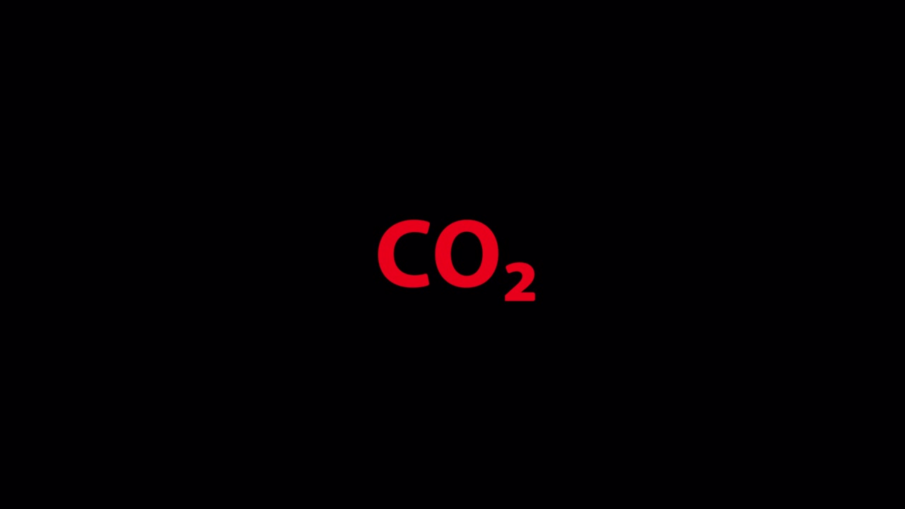 黒い背景に赤いCO2化学式